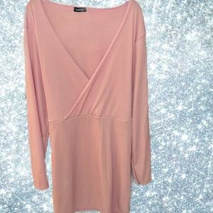 Purple Long sleeve wrap dress